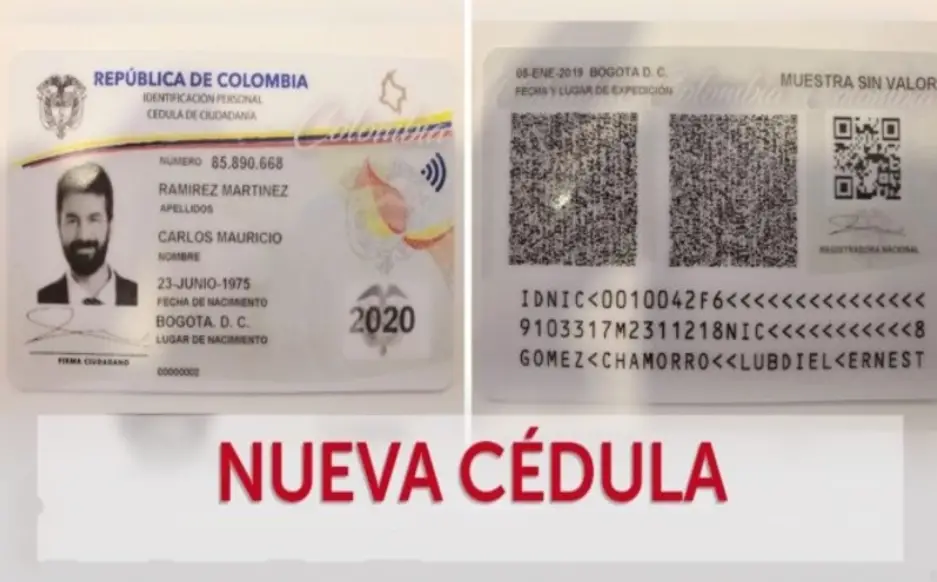 Nuevo diseño de la cédula electrónica de Colombia