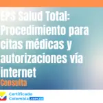 EPS Salud Total: Procedimiento para citas médicas y autorizaciones vía internet